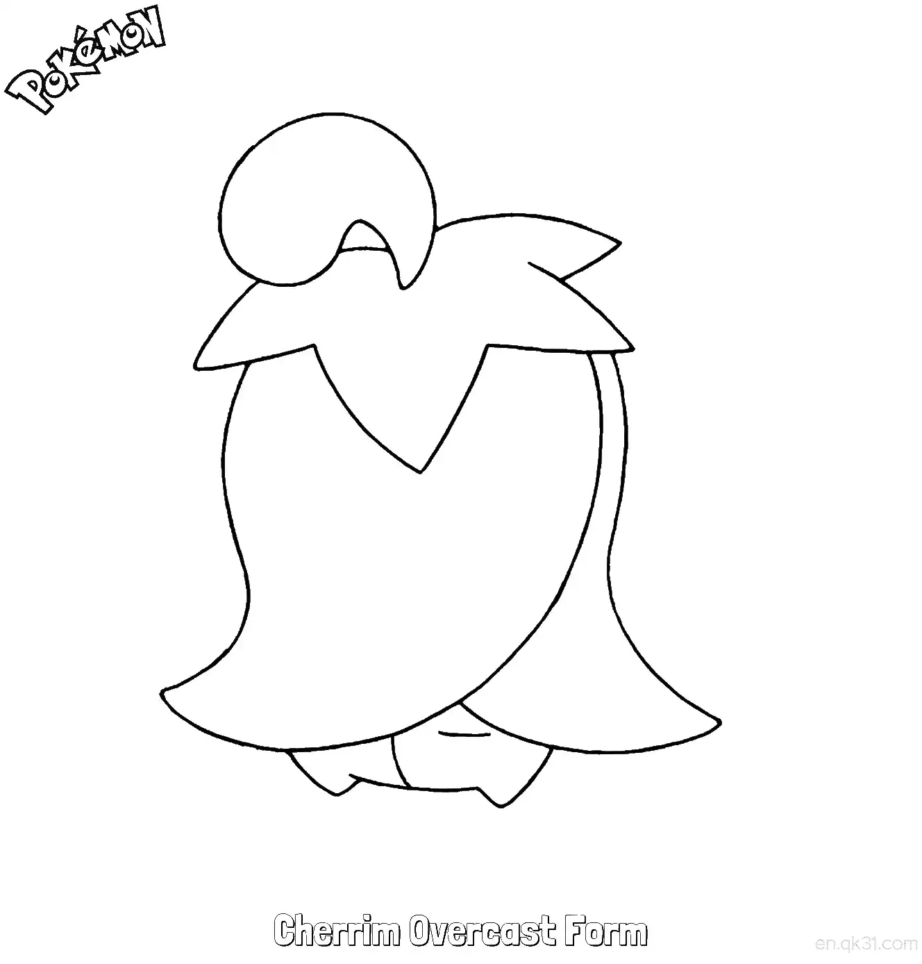 Cherrim Overcast Form Coloring Page - Free Printable Pokemon Coloring Sheets – Free Printable Coloring Page for Kids and Adults